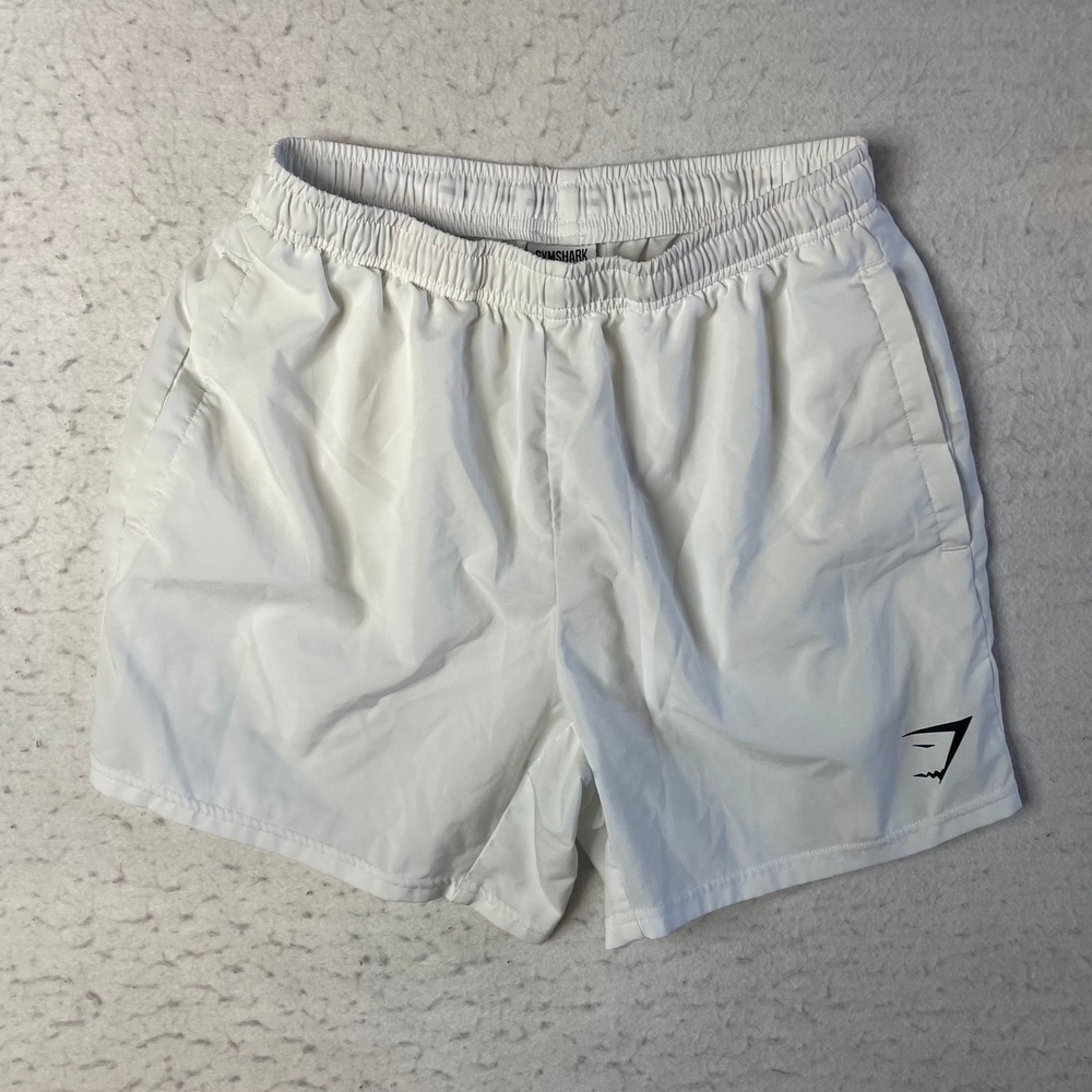 Gymshark Shorts Mens Small White Athletic Gym Workout Running A2A1M